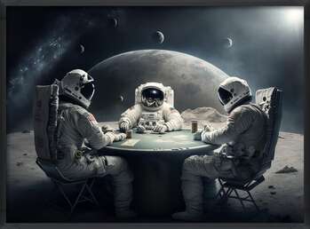 Juliste Astronauts playing Poker in the Space