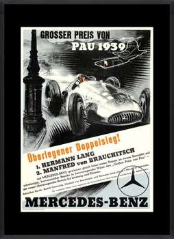 Juliste Mercedes Benz Grosser Preis von Pau 1939 Grand Prix Pau 1939