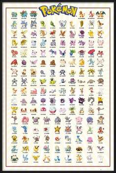 Kehystetty juliste Pokemon - Kanto 151
