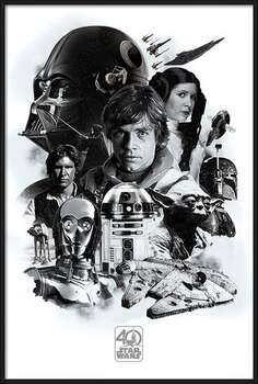 Kehystetty juliste Star Wars - Montage (40th Anniversary )